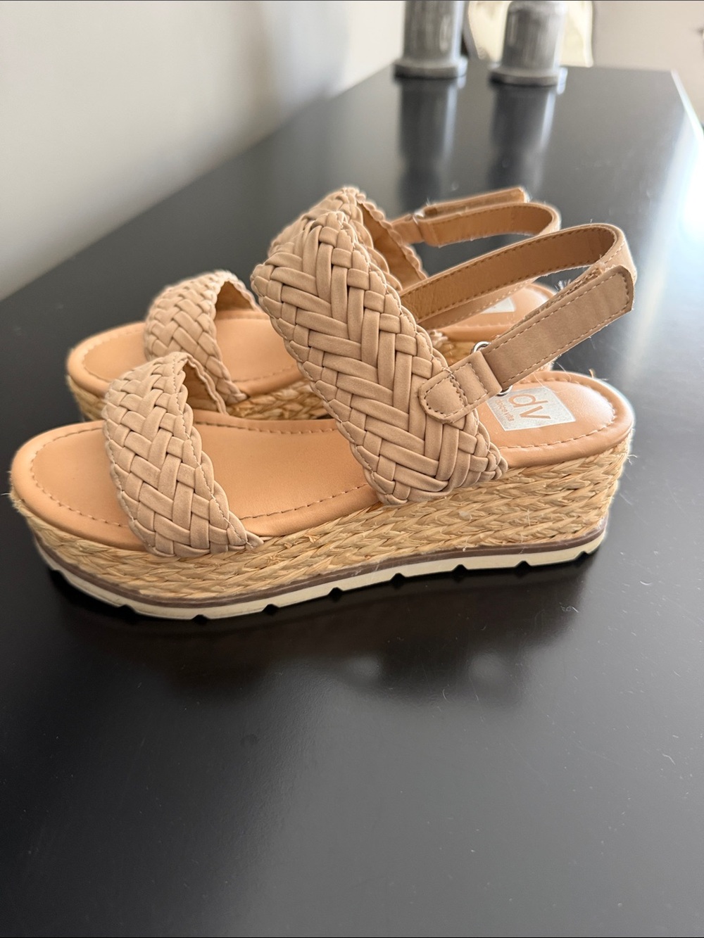 Dolce Vita Braided Espadrille Wedge Sandals in Beige